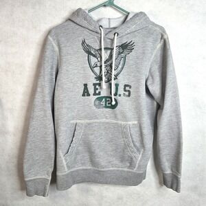 American Eagle Outfitters Gray Eagle Graphic Hoodie Sweatshirt Size S/P